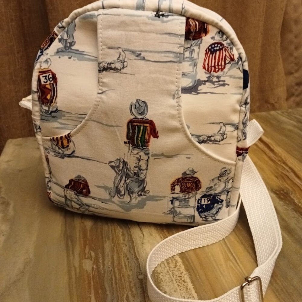 New Cowboy Rodeo Theme Mini Backpack Sling Bag Crossbody Red White Blue Rnchwear